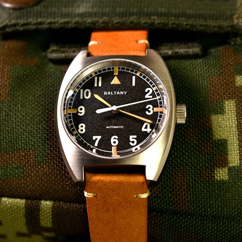 

Homage W10 Automatic Watches Men NH38 Mechanical Wristwatches 36mm Military 200M Diving Watch Vintage Luminous Clocks Baltany