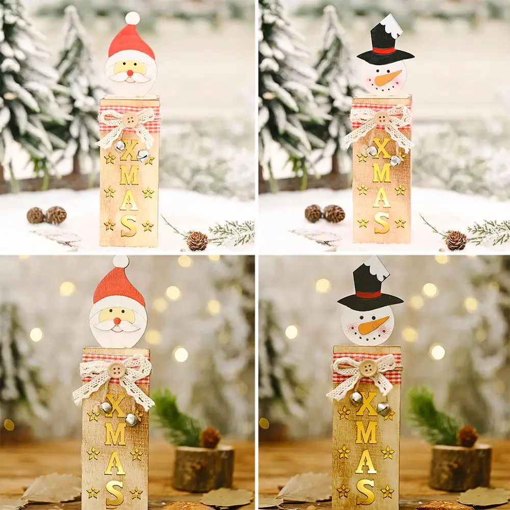 

Christmas Wooden Box Ornaments For Santa Claus With Lights Christmas Table Decor For Home 2021 Xmas Ornement New Year 2022 Gift