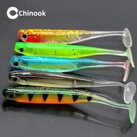 chinook soft bait lure t tail 7090mm 5pcs wobblers worm fishing silicone fish artificial bait fishing for jig head