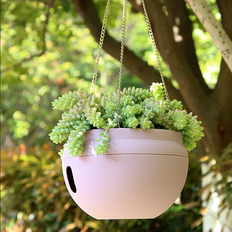 

Plastic Hanging Basket Flower Balcony Plant Pots Flower Macrame Hanging Planter Macetas Colgantes Balcony Decoration ED50DL