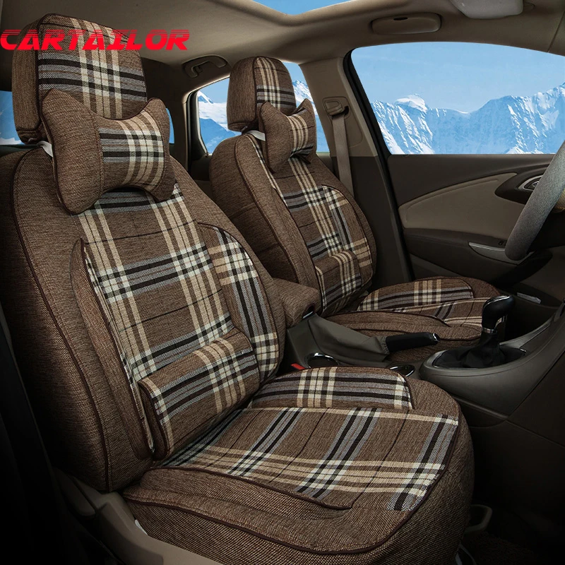 Черные чехлы для сидений CARTAILOR на заказ Mitsubishi Pajero автомобильных комплект льняных