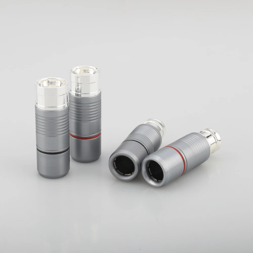 Латунный высококлассный посеребренный Штекерный разъем XLR из меди 4 шт.|plug