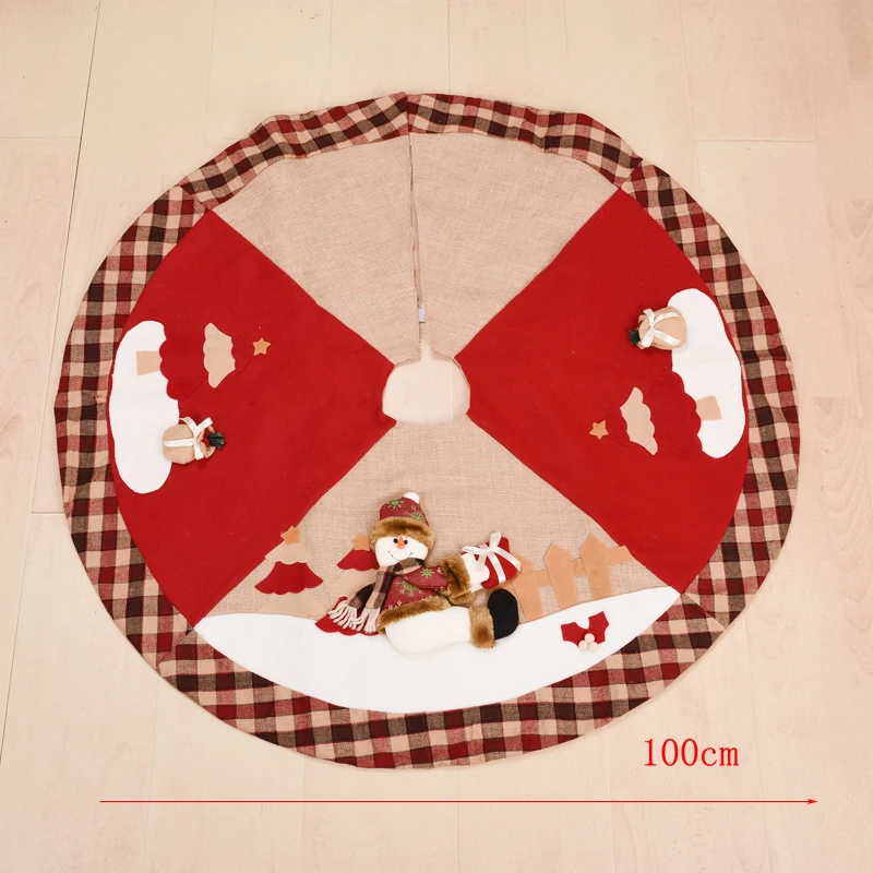 Юбка для рождественской елки юбка с Санта Клаусом снеговиком Рождественское