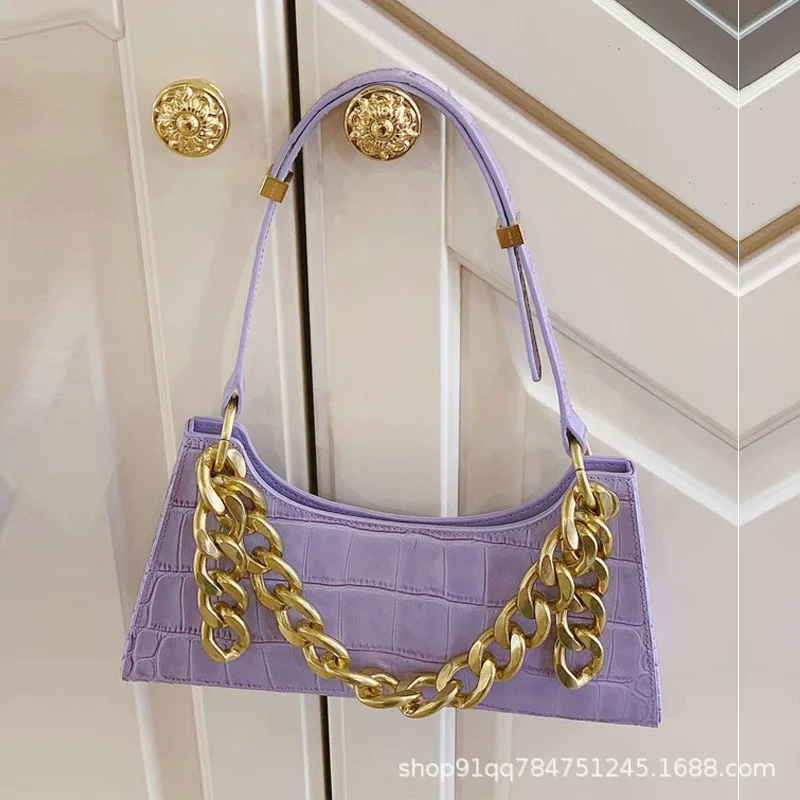 

Сумка женская из лакированной кожи, саквояж с крокодиловой лягушкой, сетчатый красный саквояж под подмышку с одной лямкой, на весну и лето