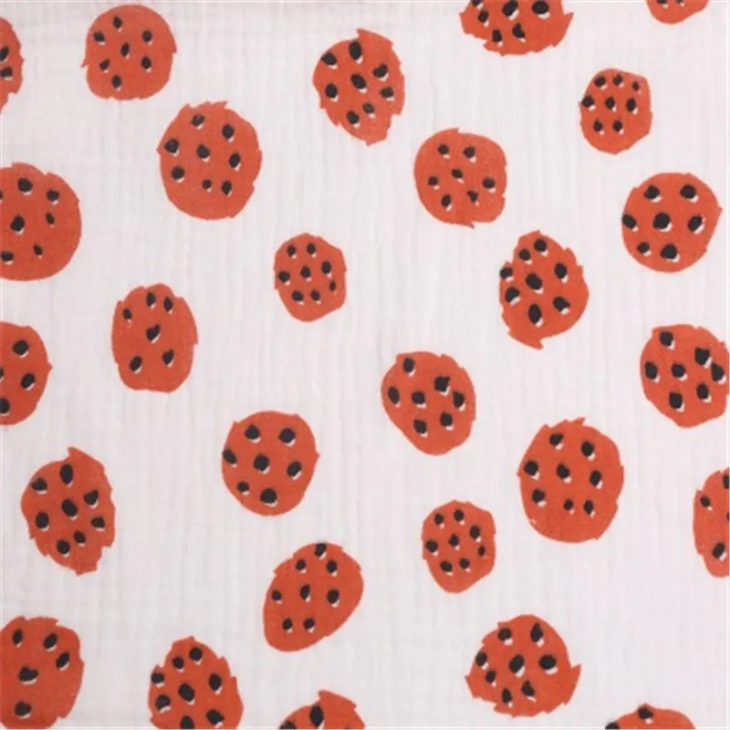 Хлопковый двухслойный креп фрукты хлопковая ткань с принтом домашний сервис