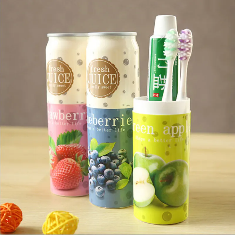 

Multifunction Cans Cylindrical Travel Portable Toothbrush Toothpaste Tube Box Plastic Storage Box Holder Desk 3 Colors