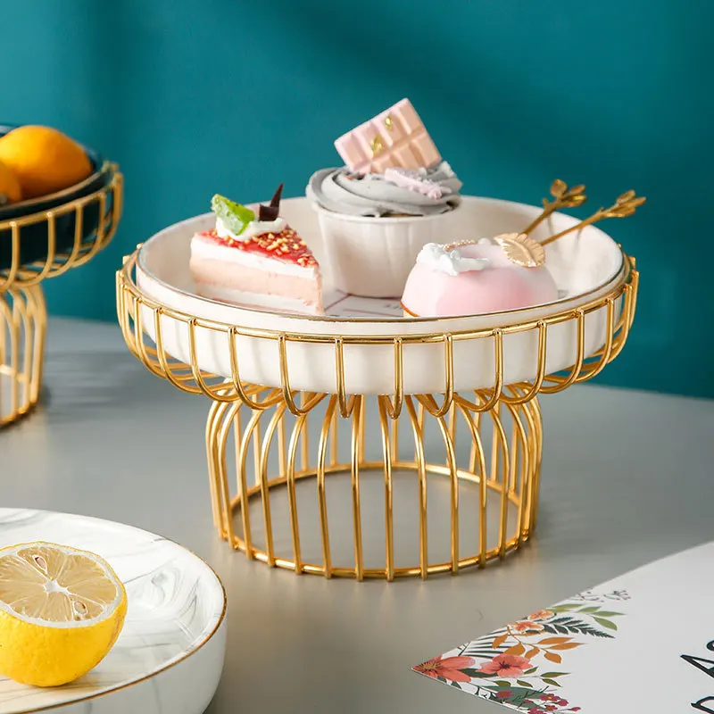Household Fruit Snack Plate Countertop Basket Vintage Style Tray Stand Storage Decoration | Дом и сад