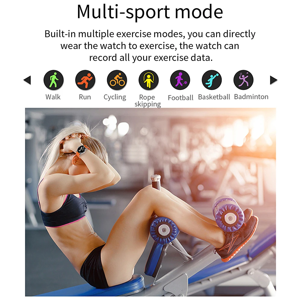 

2021 NEW CF80 Women Smart Watch Full Touch Screen Lady Girl Smartwatch Clock Pedometer Sports Tracking Watches for Android iOS