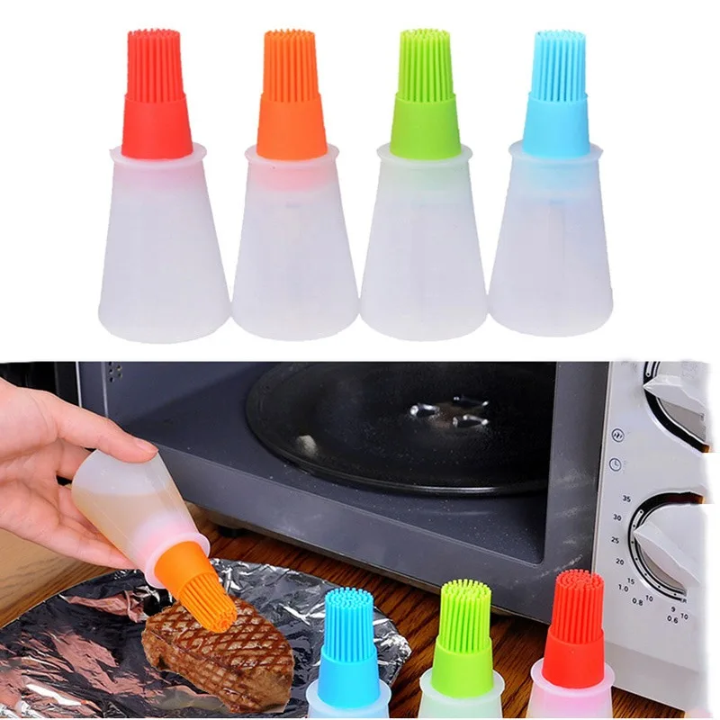 

Silicone Oil Bottle With Grill Oil Brushes Portable Outdoor Grill For Bbq Cooking Utensils Kitchen Novel Kitchen Accessories