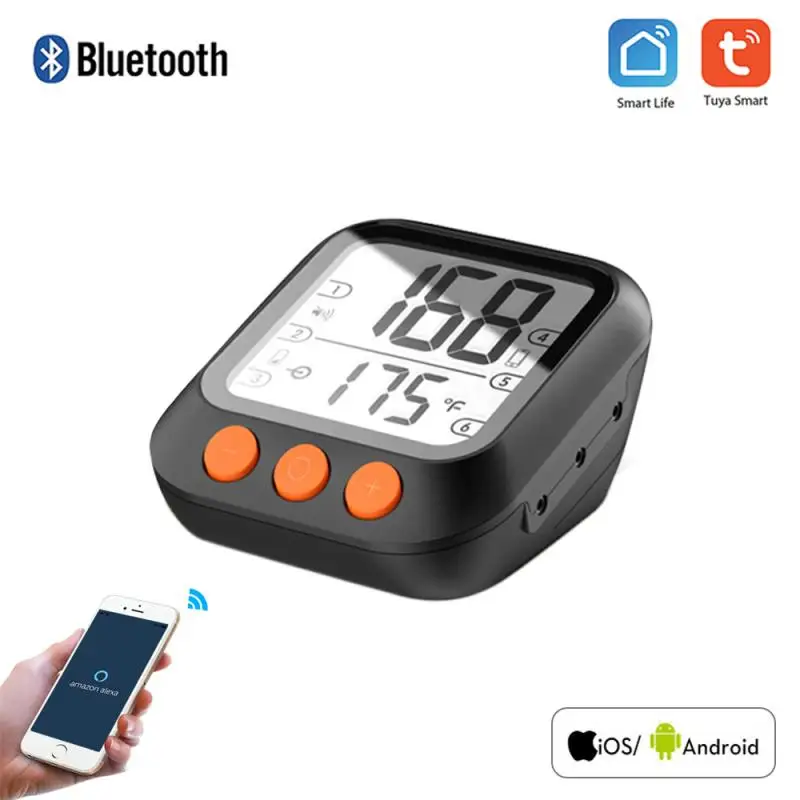 

Tuya Bluetooth-compatible Smart BBQ Barbecue Grill Meat Thermometer Smart Life APP Probe Type Water Temperature Measurement Hot