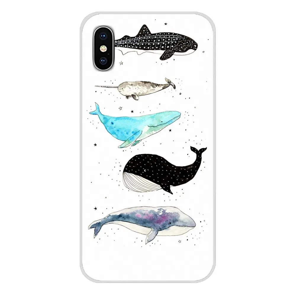 Watercolor Painting Animal Cat Whales Luxury TPU Cases For Apple iPhone X XR XS 11Pro MAX 4S 5S 5C SE 6S 7 8 Plus ipod touch 5 6 | Мобильные