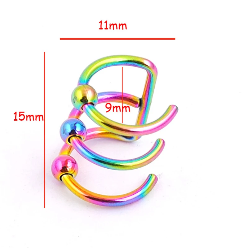 1 шт. женские клипсы для ушной хрящ из нержавеющей стали|Серьги-клипсы| |