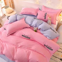 orange bedding set printed bed linen sheet plaid duvet cover 240x220 single double queen king quilt covers sets bedclothes