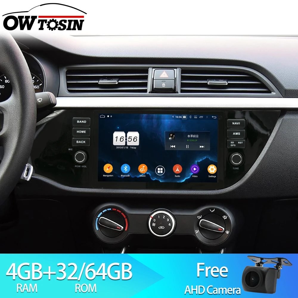 Автомагнитола Owtosin мультимедийный видеоплеер навигация GPS Android 9 0 для Kia K2/RIO 2017 2018