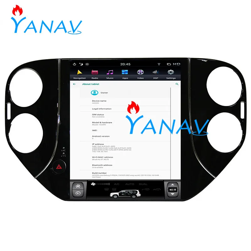 Вертикальный экран 10 4 дюйма GPS навигатор на платформе Android для VW Tiguan 2010 2016 HD