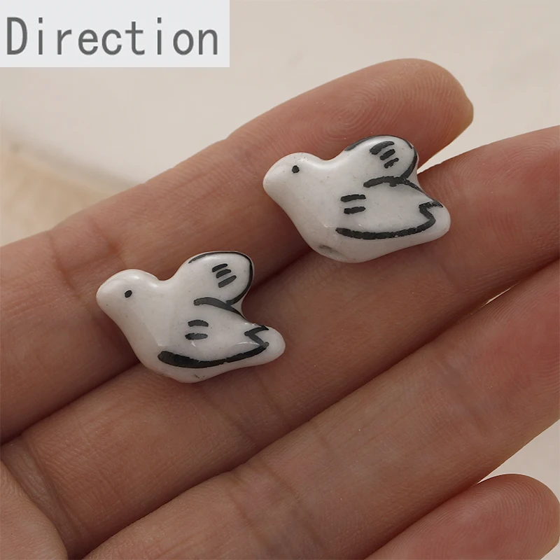 Ручная роспись керамическая птица голубь прямые бусины с отверстиями в японском