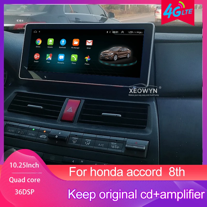 10.25inch Android 10.0 Navi Car Player GPS For Honda Accord cl9 cl7 Crosstour 8 2008 2009 2010 2011 2012 2013 Bluetooth Audio
