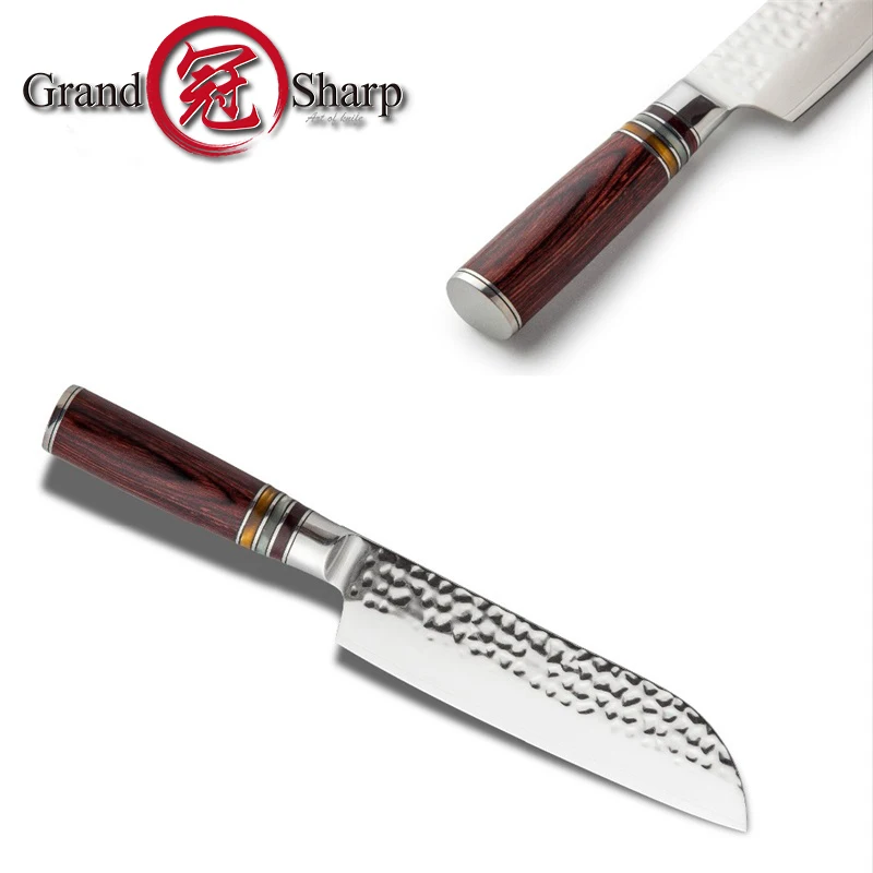 GRANDSHARP 3 шт. Набор ножей vg10 японские Дамасские кухонные ножи шеф-повара сантоку