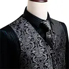 Привет-галстук черный Пейсли мужской жилет костюм жилет 100% шелк однотонное платье жилет набор для мужчин ЖАККАРД мужской для свадьбы формальная куртка