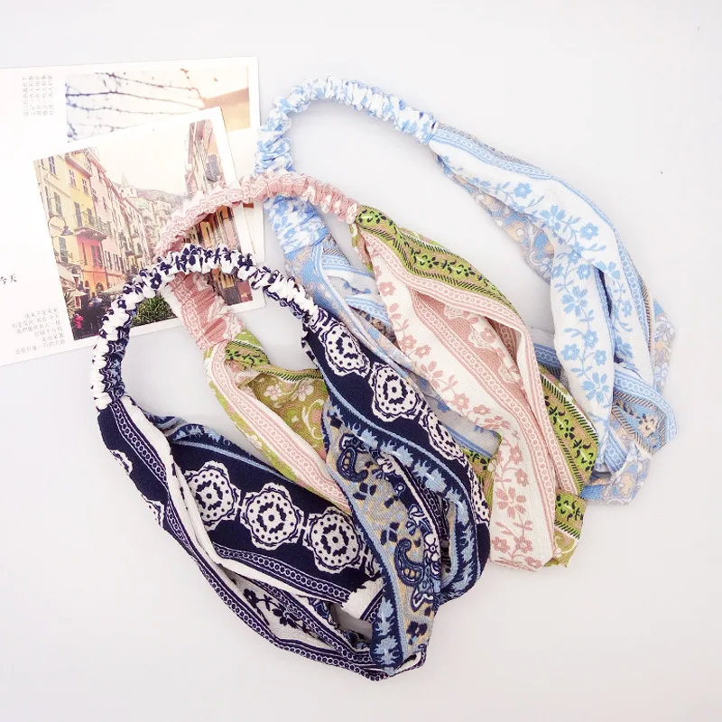 Женская этническая повязка на голову с узлом элегантный головной убор для