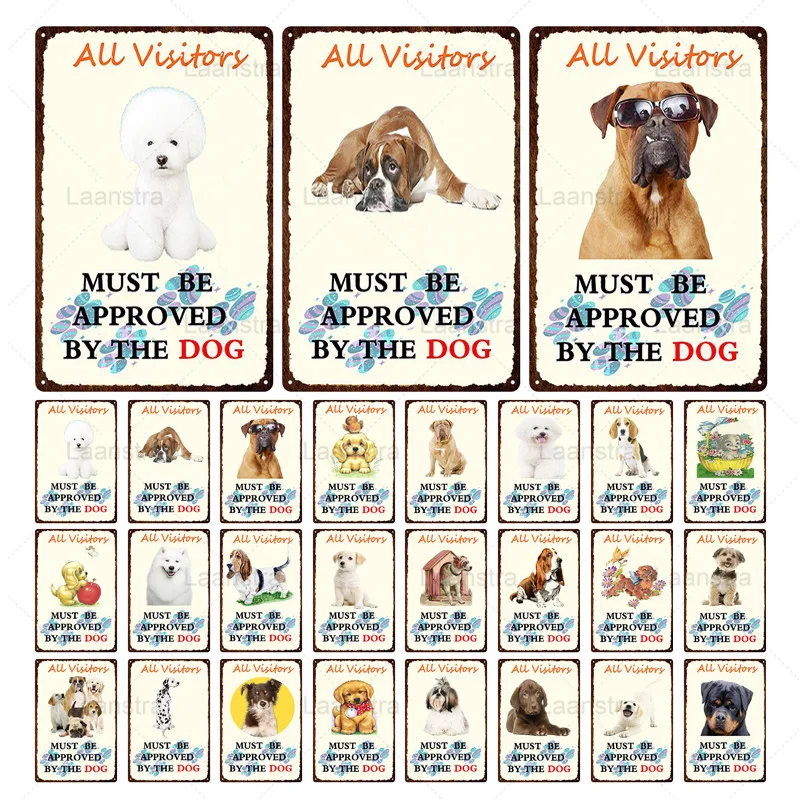 

Железный листовой постер для домашних животных, ВИНТАЖНЫЙ ПЛАКАТ для собак, должен быть одобрен собакой, декор для домашних животных, бара, ...