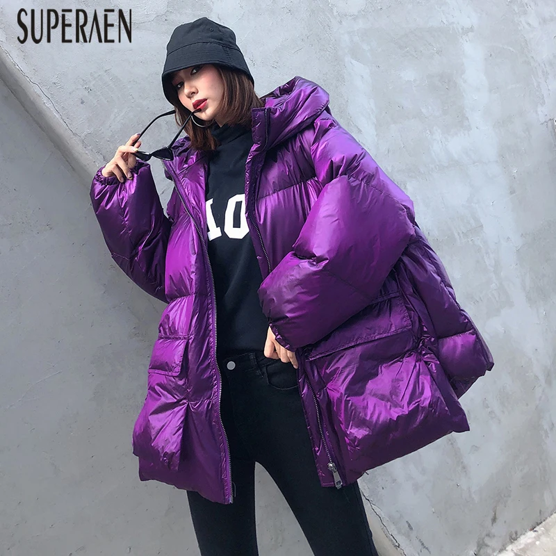 SuperAen, Европейский хлопок, парка, пальто для женщин, зима, новинка, толстые парки, пальто для женщин, плюс размер, с капюшоном, на молнии, женская одежда