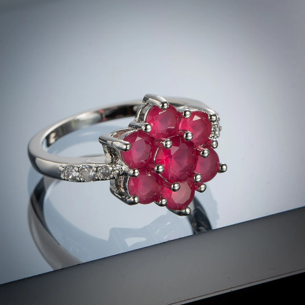 Роскошный Новый дизайн модели обручальное кольцо с цветком из циркония