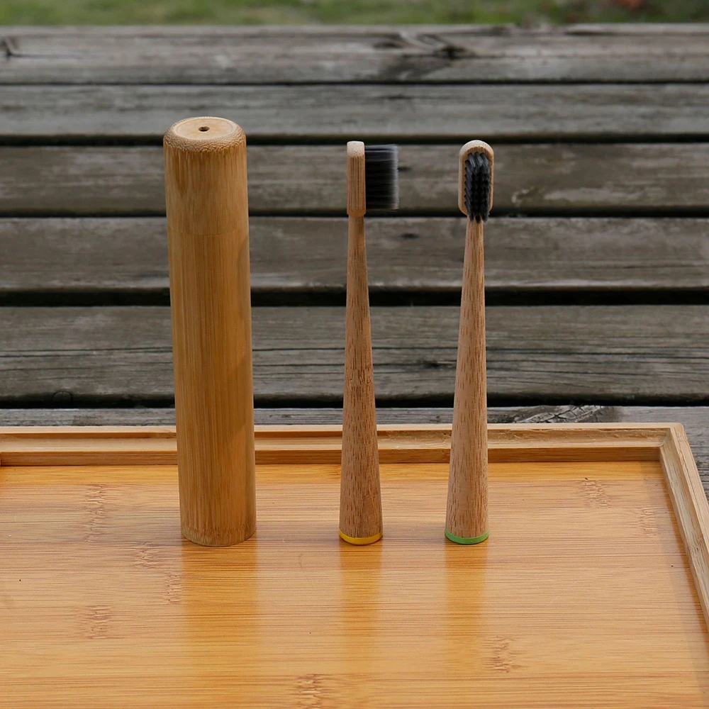 1 шт. зубная щетка с мягкой щетиной большой конусной ручкой экологичный