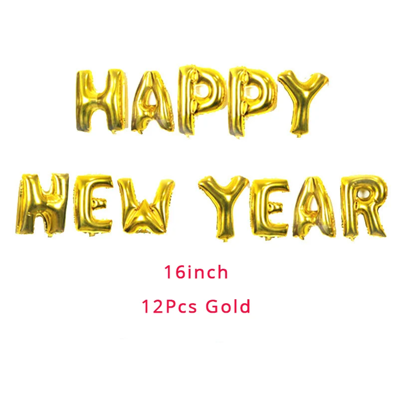 16inch balloon Новинка года, украшение для фото, рамка, реквизит, воздушные шары, золотой черный баннер, гирлянда, Navidad, новогодние вечерние принадлежности - Цвет: 16inch balloon