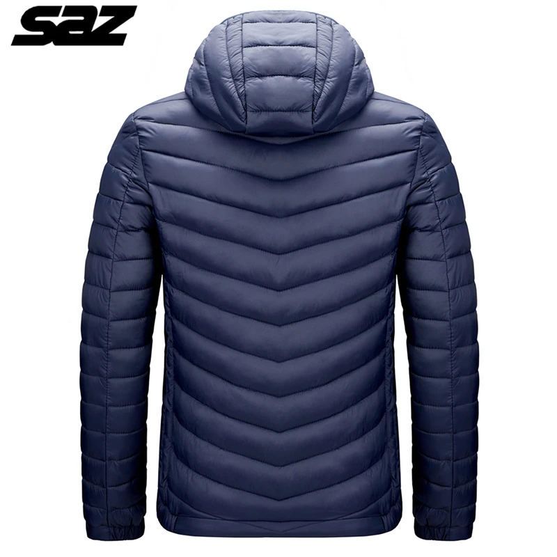

Saz New Men's Down Jacket Ultra Light Down Jacket Feather Hooded Down Jacket Pure Color Mens Down Coat Thin Jackets