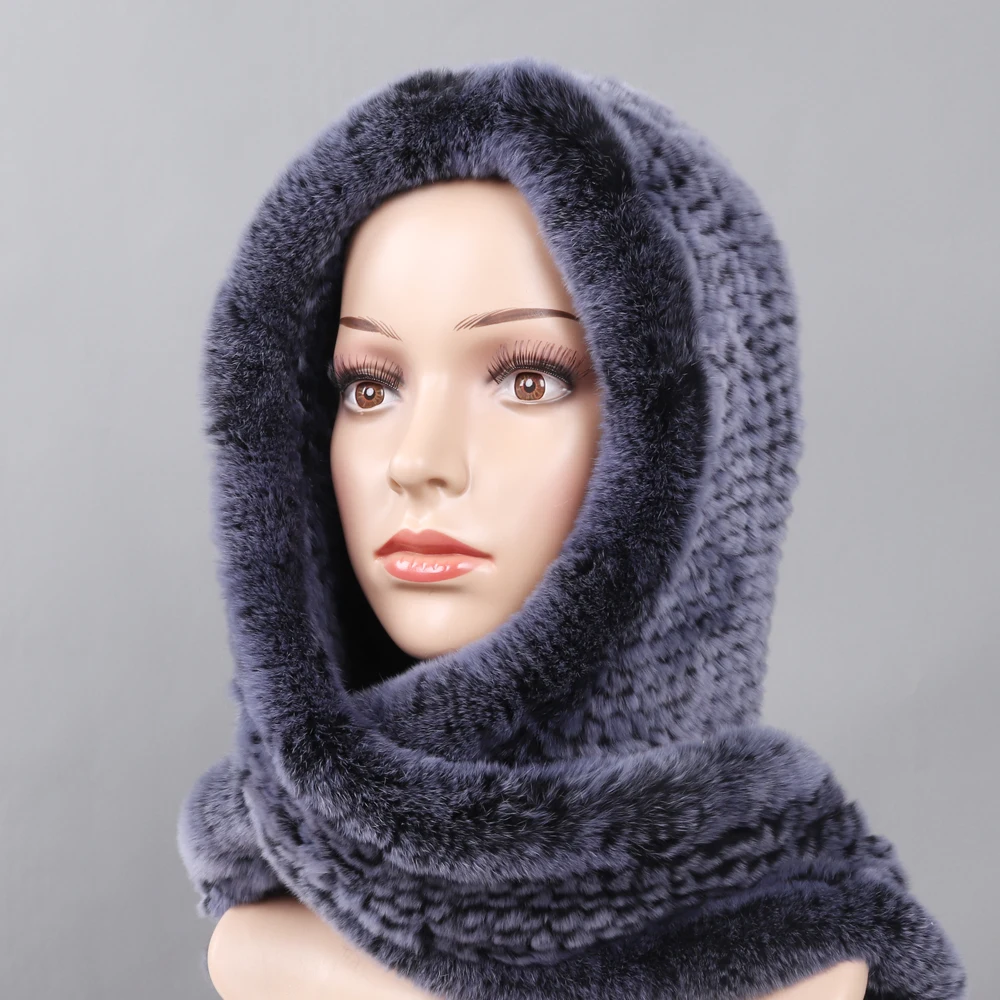 Новинка зимние женские шапки из натурального меха шарфы вязаные кролика рекс с