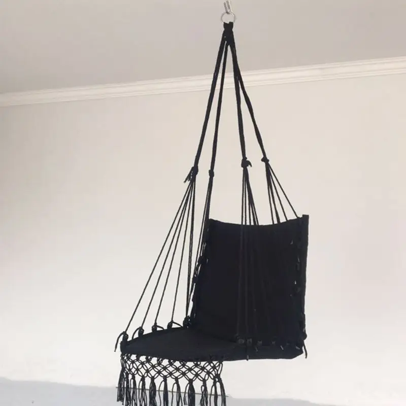 

Nordic Style Hammock Safety Beige Hanging Hammock Chair Swing Rope Outdoor Indoor Hanging Chair Garden Seat for Child Adult