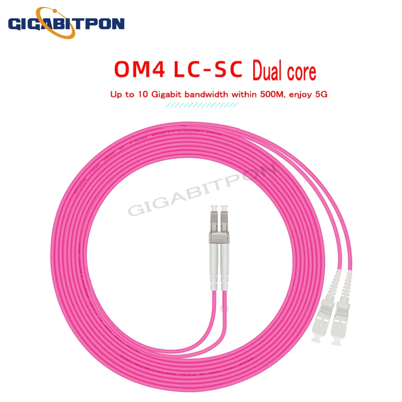 LCUPC TO SCUPC OM4 DX fiber jumper 2.0MM multimode fiber jumper 10 pieces/pack