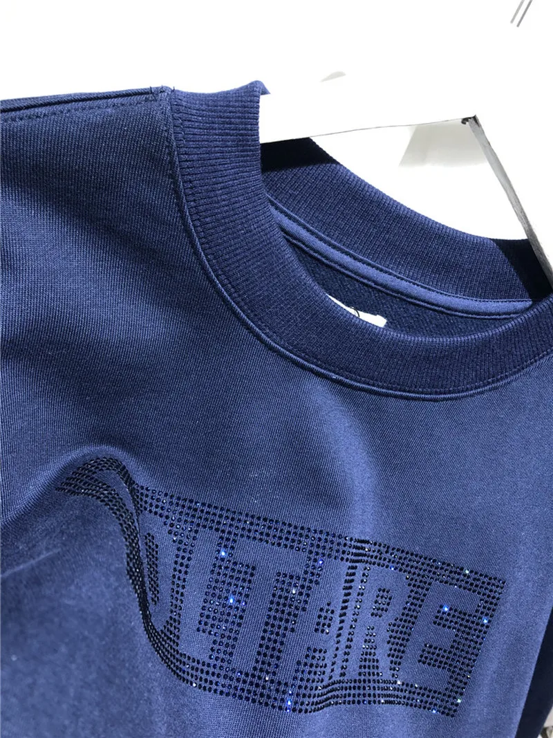 Женская толстовка с капюшоном из белого флиса Короткие синие бархатные худи