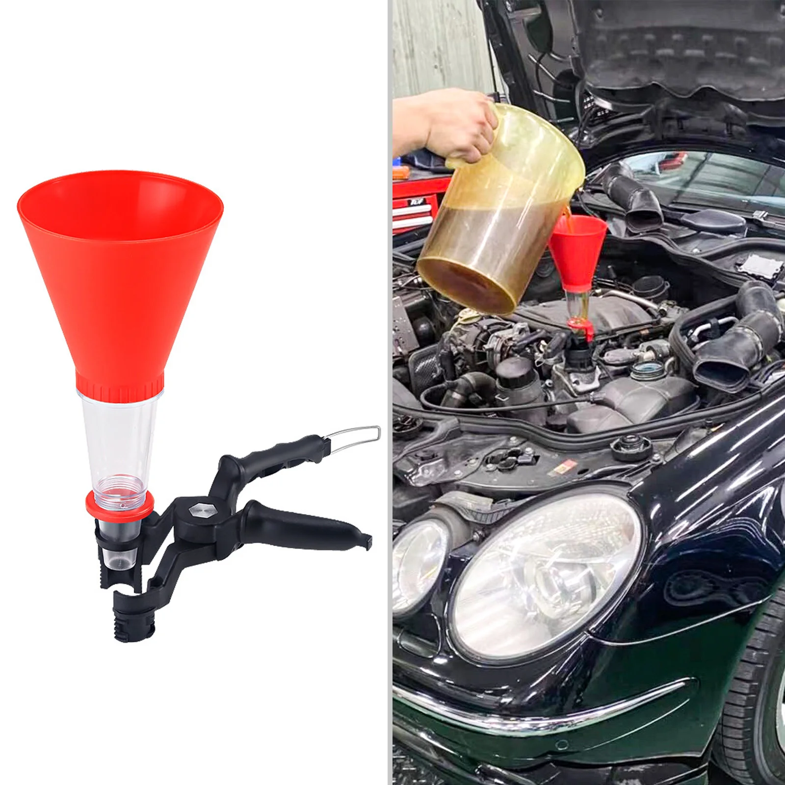 

Universal Car Engine Oil Funnel Kit Spillproof Oil Filter Tool Set Adjustable Priming Funnel Filling Oil Charging System Device