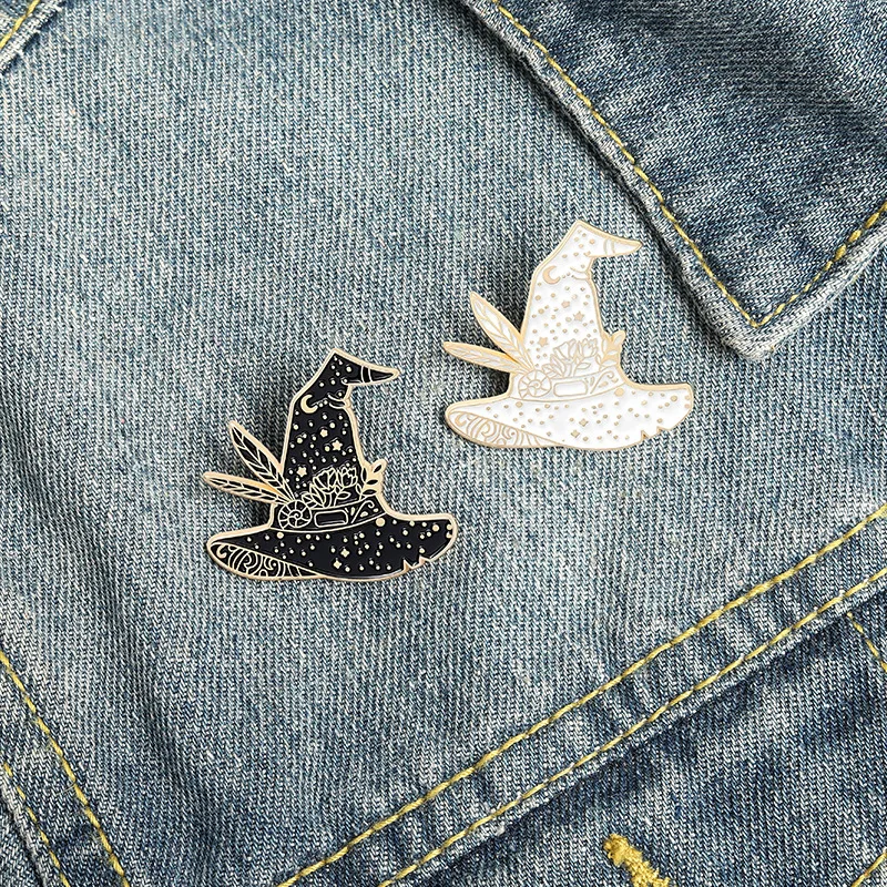 

Wizard Hat Brooch Dark Punk Gothic Brooch Cartoon Lapel Pins Anime Personality Backpack Badge Creative Fashion Enamel Pins