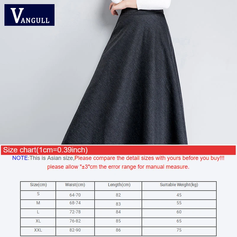 

Vangull Autumn Winter Plaid Skirt 2019 New Arrival High Waist Warm Wool Women Skirt Elegant Beauty Lady Thicker A-Line Skirts