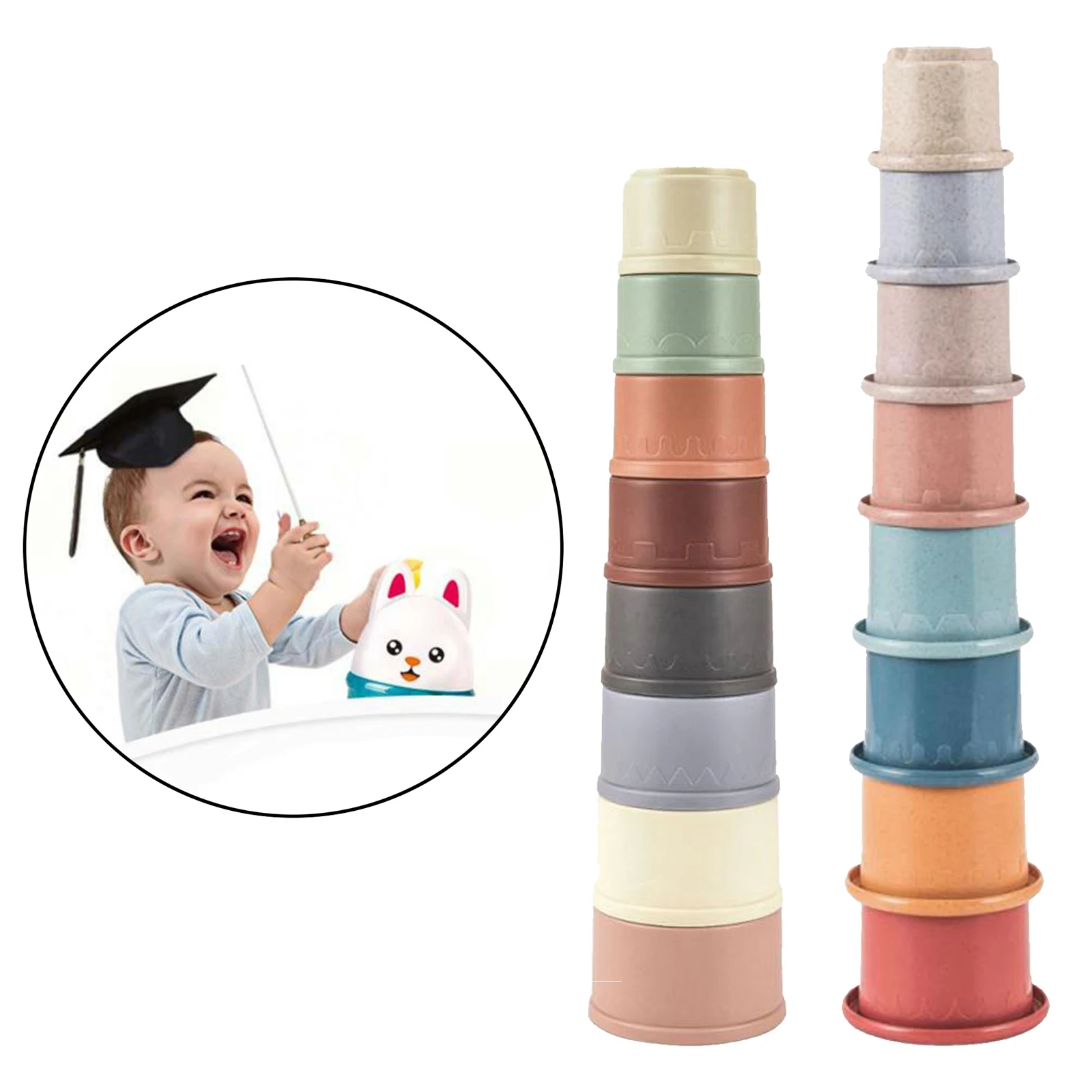 

8pcs / kit Play Mugs Baby Toddler Educational Plastic Stacking