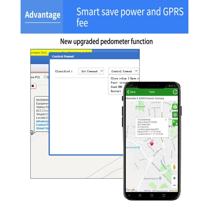 

3G WCDMA Mini GPS Pet Tracker TK203 Waterproof Dust Real Time Tracking Device