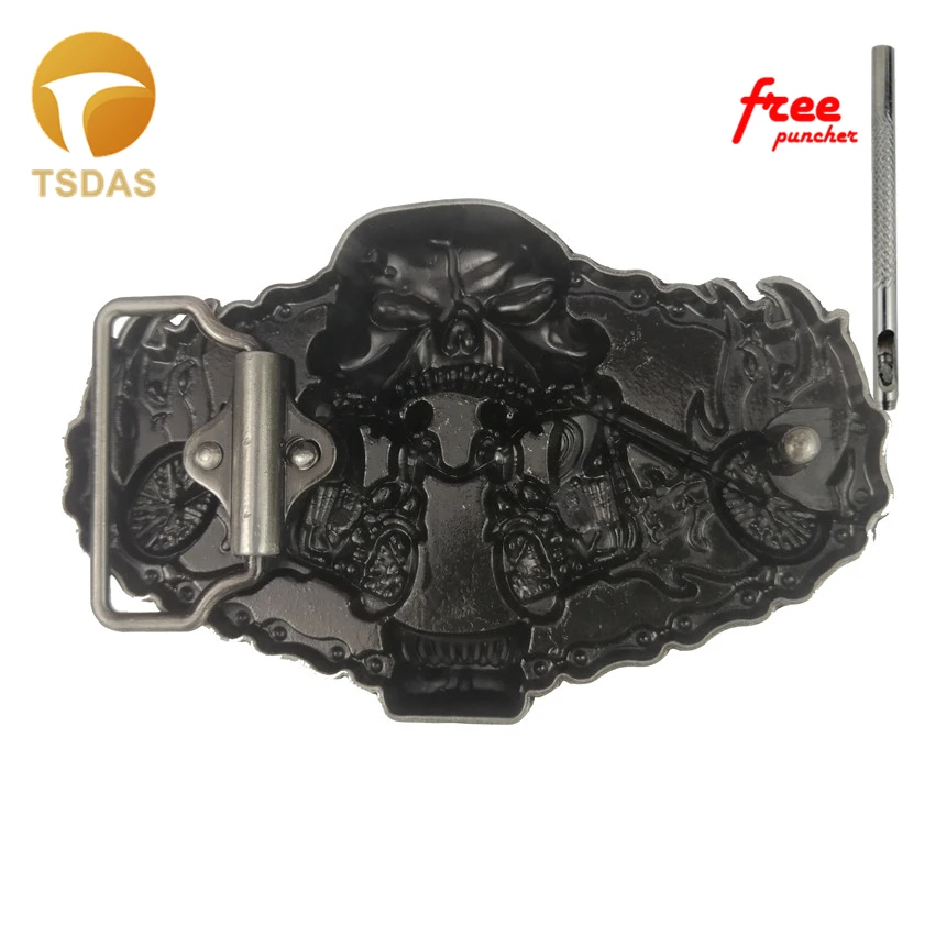 Пряжка для ремня в виде черепа с металлической серебристой отделкой стиле панк