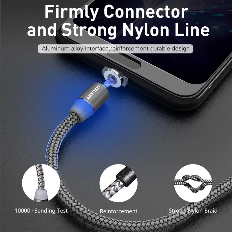 Магнитный кабель BaySerry USB Type-C Micro для iPhone 12 11 провод быстрой зарядки C зарядный Samsung