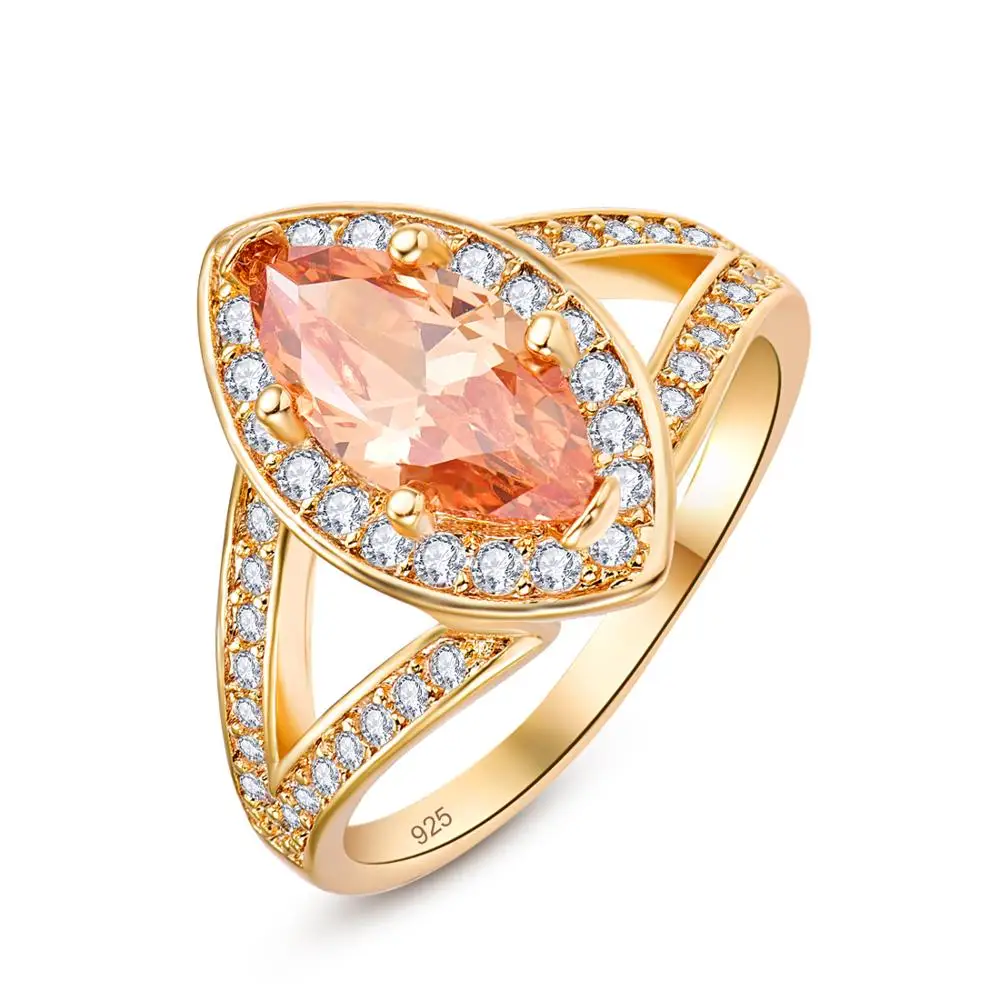 Lingmei оптовая продажа новинка модная розовая желтая циркониевая покроя маркиза