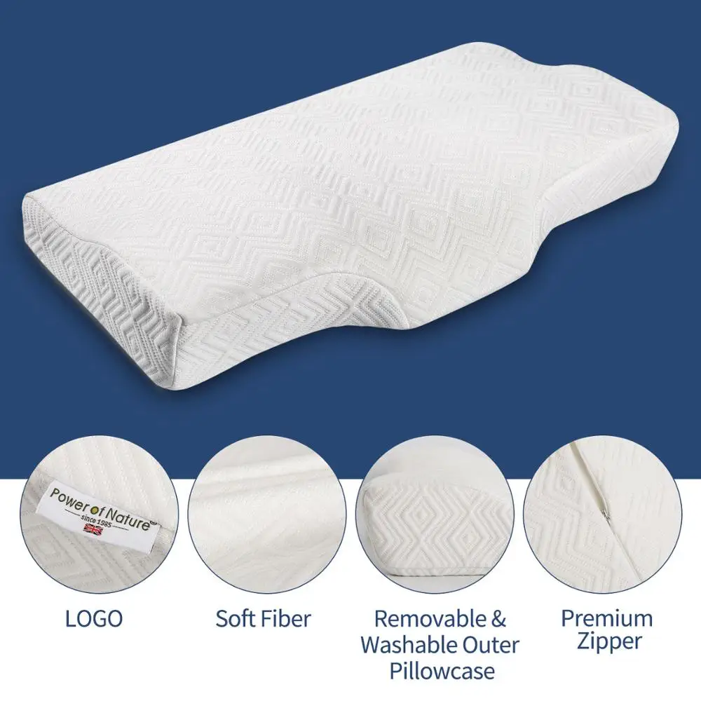 

Подушка из пены с эффектом памяти, постельное белье с медленным восстановлением формы, в форме бабочки, для здоровья шеи, размер 60*32 см