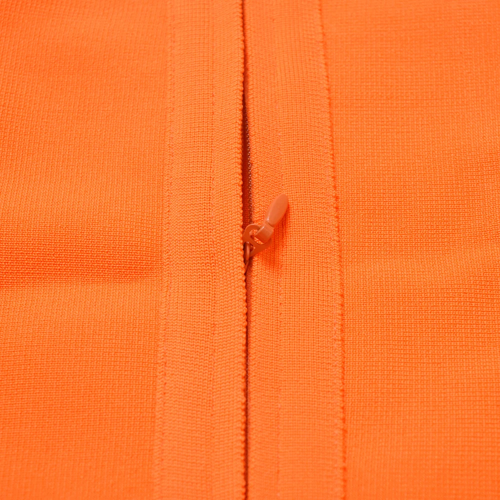 Оранжевое облегающее платье на одно плечо с открытой спиной высокое качество