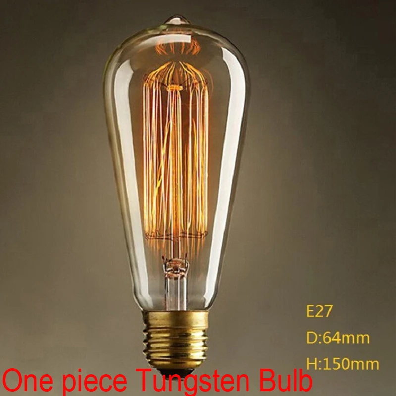 Only Tungsten Bulb Ретро пеньковая веревка потолочная Подвесная лампа Настенный светильник изысканный кулон лампа с сосущим диском стойка для ресторана домашнее украшение - Цвет корпуса: Only Tungsten Bulb