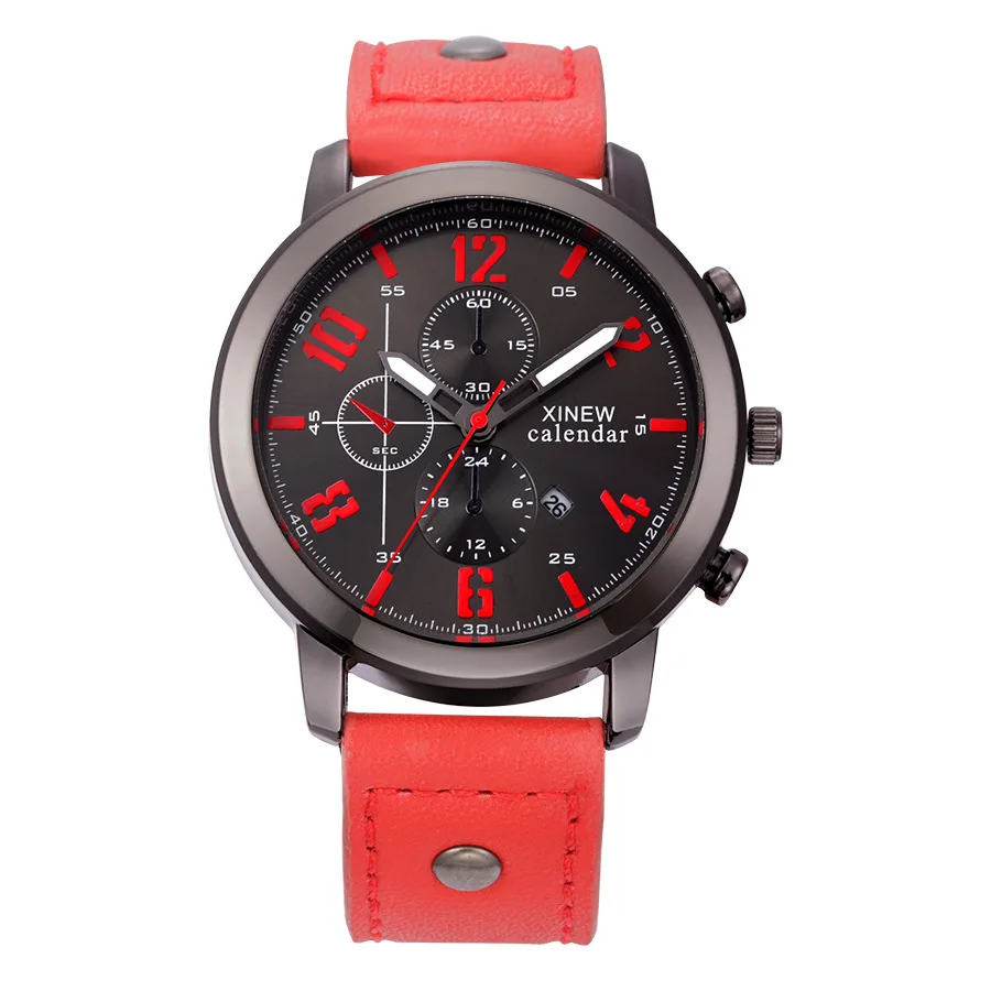 

2021 New Watches Men Fashion Leather Calendar Clock Luxury Watch Women