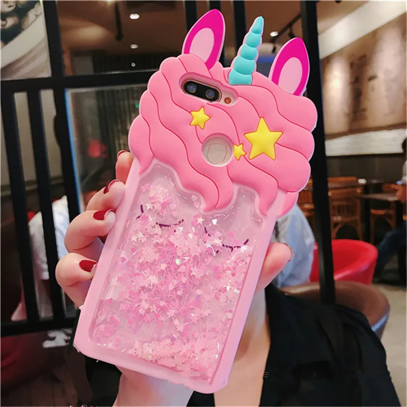 3D Unicorn Cartoon Phone Case for IPhone XS Max X XR Pink Quicksand Iphone 5 5S SE 5C 6 6S 7 Plus 8 Coque |