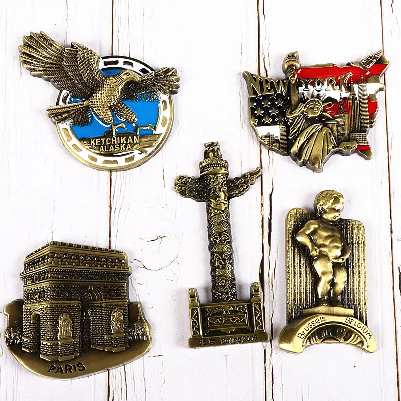 Металлический магнит в европейском стиле для холодильника украшение