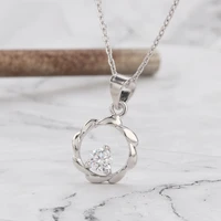 aaa natural diamond necklaces pendants 925 sterling silver round necklaces for female romantic wedding jewelry gift with chain