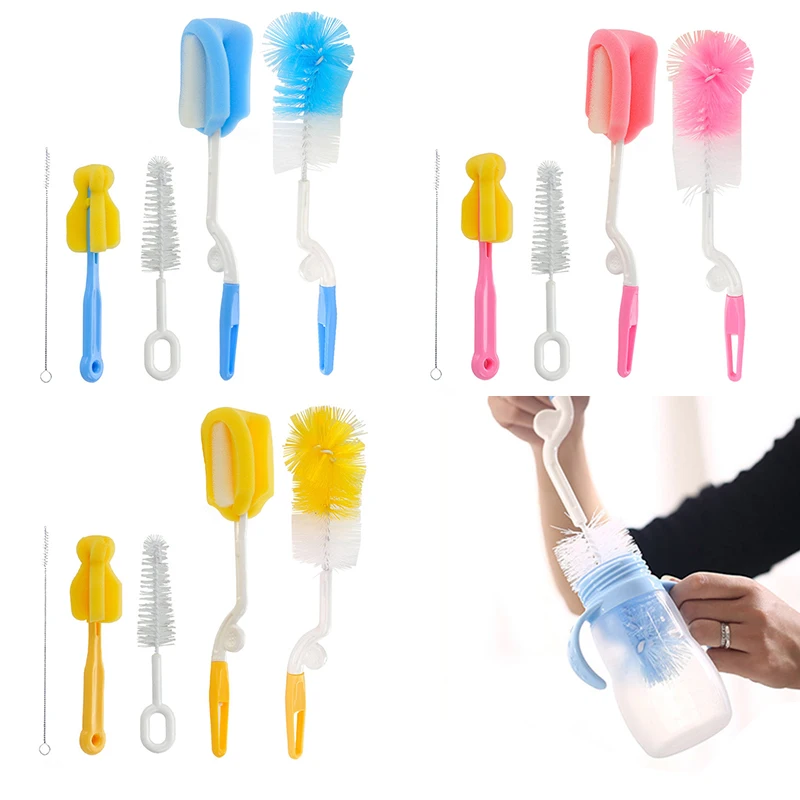 5 шт./компл. Детская щетка для бутылки 360 градусов губка очистки пластиковых